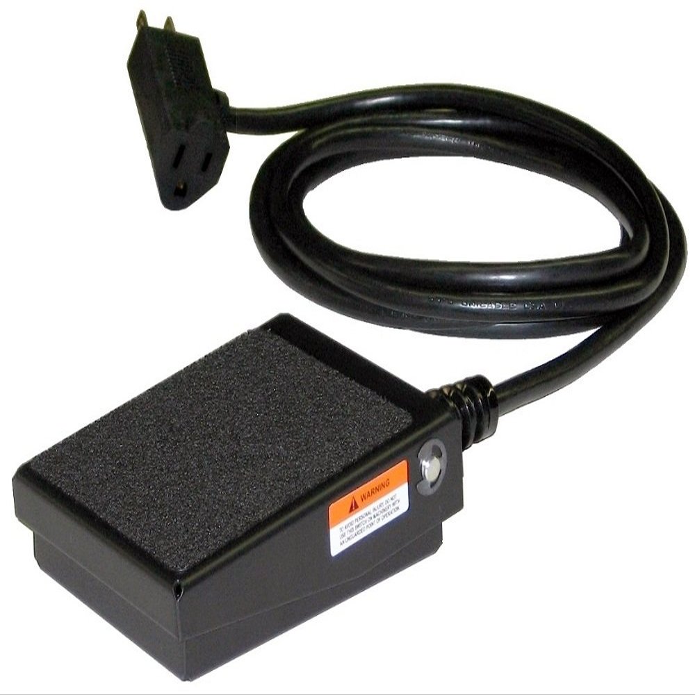 SSC Controls S100-1501 Foot Switch, Electrical, Momentary Action, Made in USA, 8-ft Cable with Piggyback Plug, Steel Billy Pedal, Power Tools, Woodworking, Grinders, On/Off