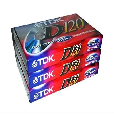 TDK Audio Cassette Tapes, 3 Pack, Red, 180 Minutes, Cassette