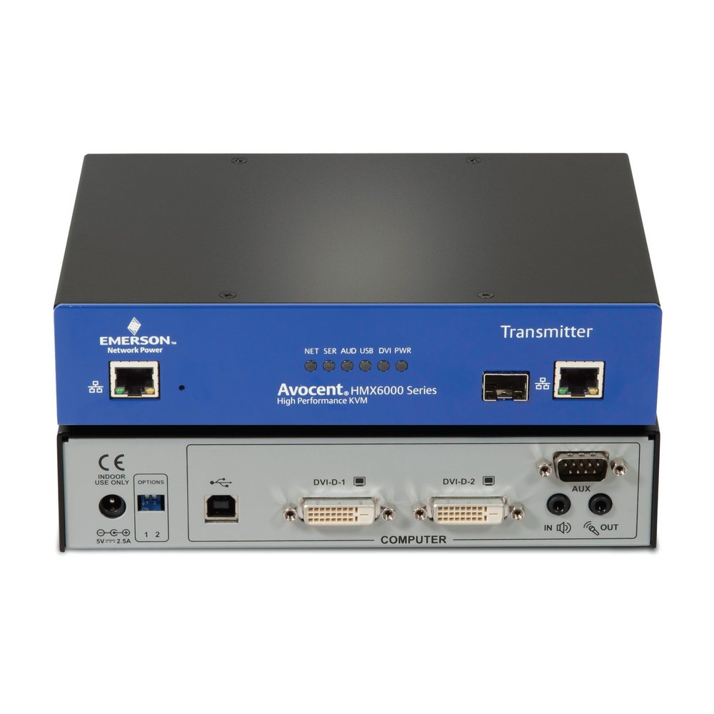 Avocent Vertiv Avocent HMX RX 6200R High Performance KVM Receiver, 2-DVI-D/QSXGA/USB/Audio/SFP (HMX6200R-001), Dual Receiver 4K