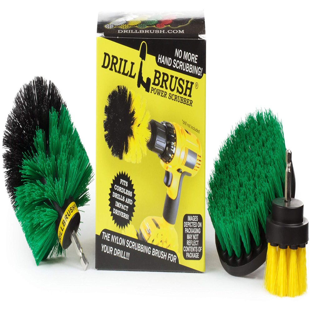 3 Rotary Power Scrub Brushes for Tile, Grout, Shower, Tub, Hard Water Stain