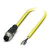 1406224, Sensor/Actuator Cable, Str M12 M 4p to Cut end, 4wire 10m, PVC, YEL, SAC-4P-M12MS/10,0-542 BK view 1