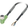 1681884, Sensor/Actuator Cable, R/A M8 F 4pos to Cut End, 4wire 3m, PUR b-g, SAC-4P-3.0-PUR/M 8FR view 1