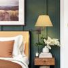 Kira Home Cambridge 15" Swing Arm Wall Lamp - Plug in/Wall Mount, Opaque Paper Shade, 150W 3-Way + Cord Covers, Black Finish view 4