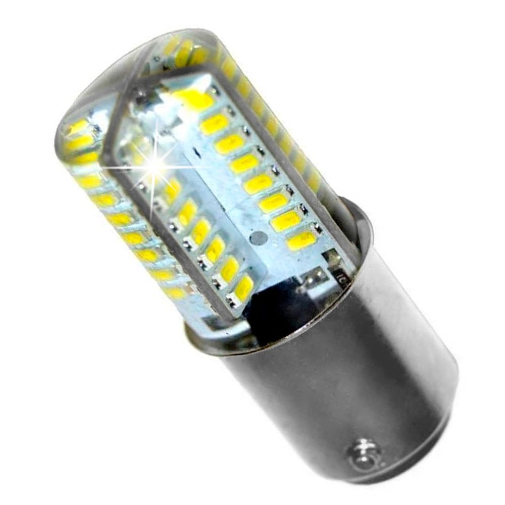 HQRP Sewing Machine LED Light Bulb BA15d Double Contact Bayonet Base 64 LEDs SMD 3014 3W 110V 300-350 Lm (Warm White 3500K)