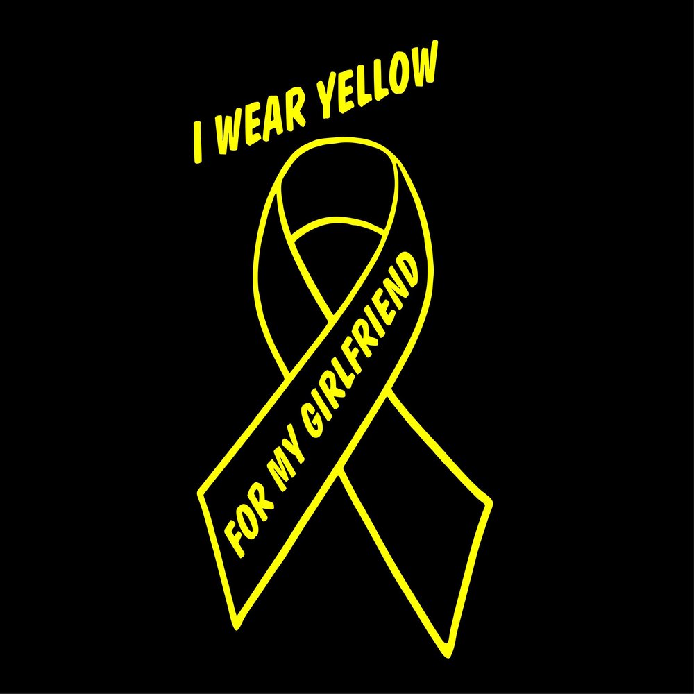 Diamond Graphics I Wear Yellow for My Girlfriend - Bladder Cancer (4" x 6") Yellow Die Cut Decal Bumper Sticker for Windows, Cars, Trucks, Laptops, Etc.