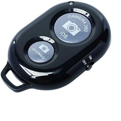 eCostConnection Wireless Remote Control Shutter Buttons for iPhone and Android Smartphones, 1, Black, Round with Microfiber Cleaning Cloth