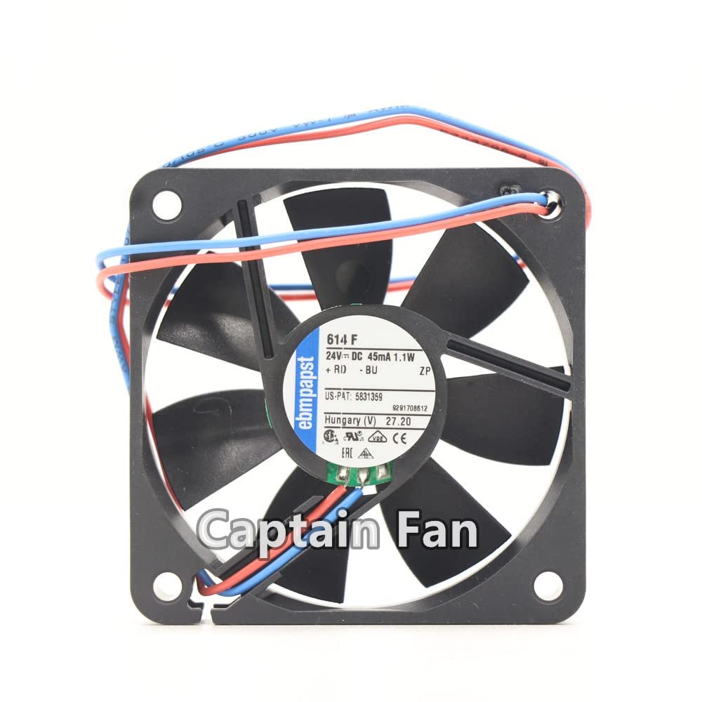614F Ebm Papst Fan 24VDC 45mA 60 * 60 * 15MM Axial Cooling Fan