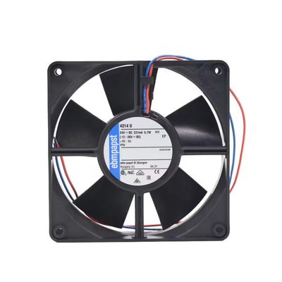 EBM PAPST 4314U (Price/EA), 120MM, 24 VDC, AIR Flow - CFM:100.1, AXIAL Fan, Ball Bearing, Power Rating:5W, Rated Speed:2800 RPM