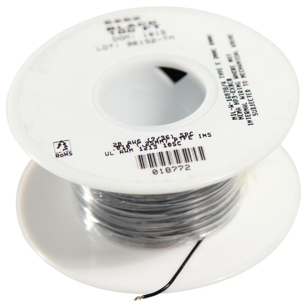 ALPHA WIRE 5852 BK005 (PRICE/SP OF 100) HOOK UP WIRE, 100FT, 28AWG COPPER, BLACK, CONDUCTOR AREA CSA:0.072MM, JACKET COLOR:BLACK, JACKET MATERIAL:PTFE, OPERATING TEMPERATURE MAX:200 C ROHS COMPLIANT:,