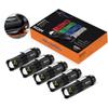 MIKAFEN 5 Pack Mini Flashlights LED Flashlight 300lm Adjustable Focus Zoomable Light (Black) view 2