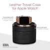 Sena Leather Travel Watch Case for Apple Watch Series 1,2,3,4,5,6,7,8,9 and SE, Single Storage Box of Apple Watches, Converts from Travel Case to Charging Stand, not fit Watch Ultra/Ultra 2, view 2