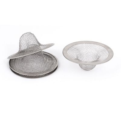 uxcell 4Pcs Mesh Hole Kitchen Bathroom Slop Laundry Basin Basket Silver