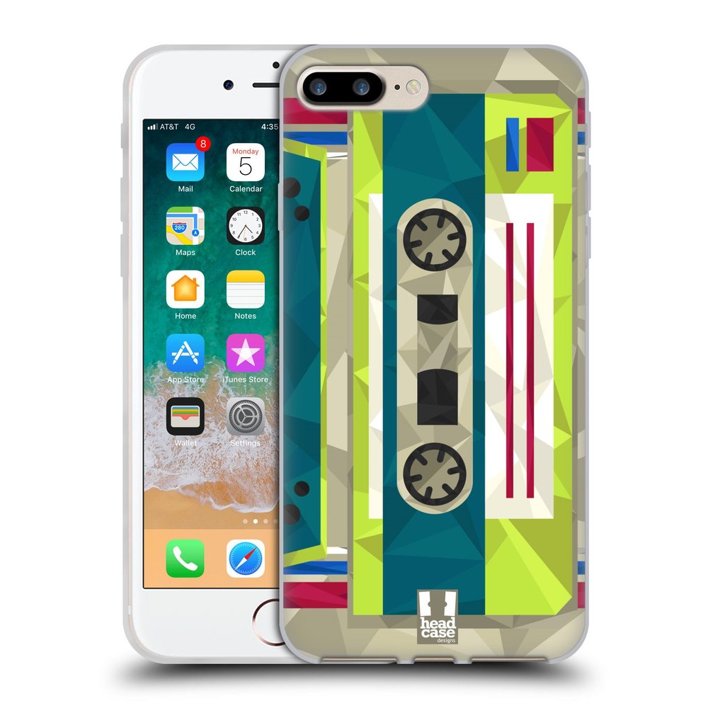 Head Case Designs Cassette Tape Geometric Gadgets Gel Case [Military Grade Protection] Compatible with Apple iPhone 7 Plus/iPhone 8 Plus and Compatible with MagSafe