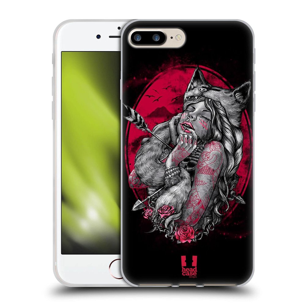 Head Case Designs Foxy Tattooed Dolls Gel Case [Military Grade Protection] Compatible with Apple iPhone 7 Plus/iPhone 8 Plus and Compatible with MagSafe