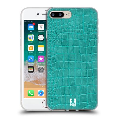 Head Case Designs Teal Crocodile Skin Pattern Gel Case [Military Grade Protection] Compatible with Apple iPhone 7 Plus/iPhone 8 Plus and Compatible with MagSafe