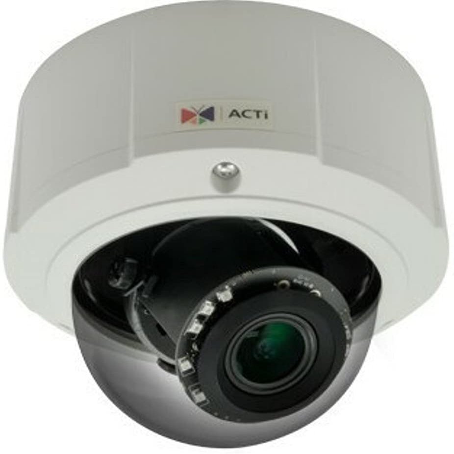 ACTi E816 10MP Outdoor Zoom Dome with Basic WDR, 4.3X Zoom Lens, f3.1-13.3mm/F1.4-4.0, P-Iris, Auto Focus, H.264, 1080p/30fps, 2D+3D DNR, Audio, MicroSDHC/MicroSDXC, PoE, IP67, IK10, DI/DO