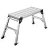 Giantex Work Platform Aluminum Step Ladder Drywall Safe CE Approved of Capacity 330 LBS Heavy Duty Portable Bench Folding Ladders Stool w/Non-Slip Mat (Silver) view 1