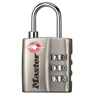 Master Lock 4680DNKL Nickle Finish TSA-Accepted Luggage Padlocks