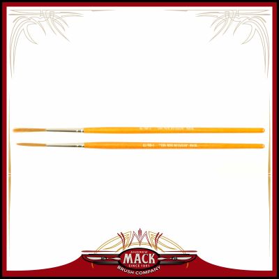 Set of 2 Size 1-2 Series AJ Alan Johnson Mini Detailer Brush Dark Brown Synthetic Hair Pinstriper