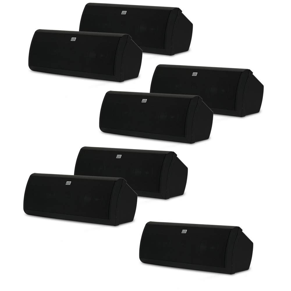 Acoustic Audio AA40CB Indoor 3 Way Speakers 3500 Watts Black Bookshelf 7 Speaker Set AA40CB-7S