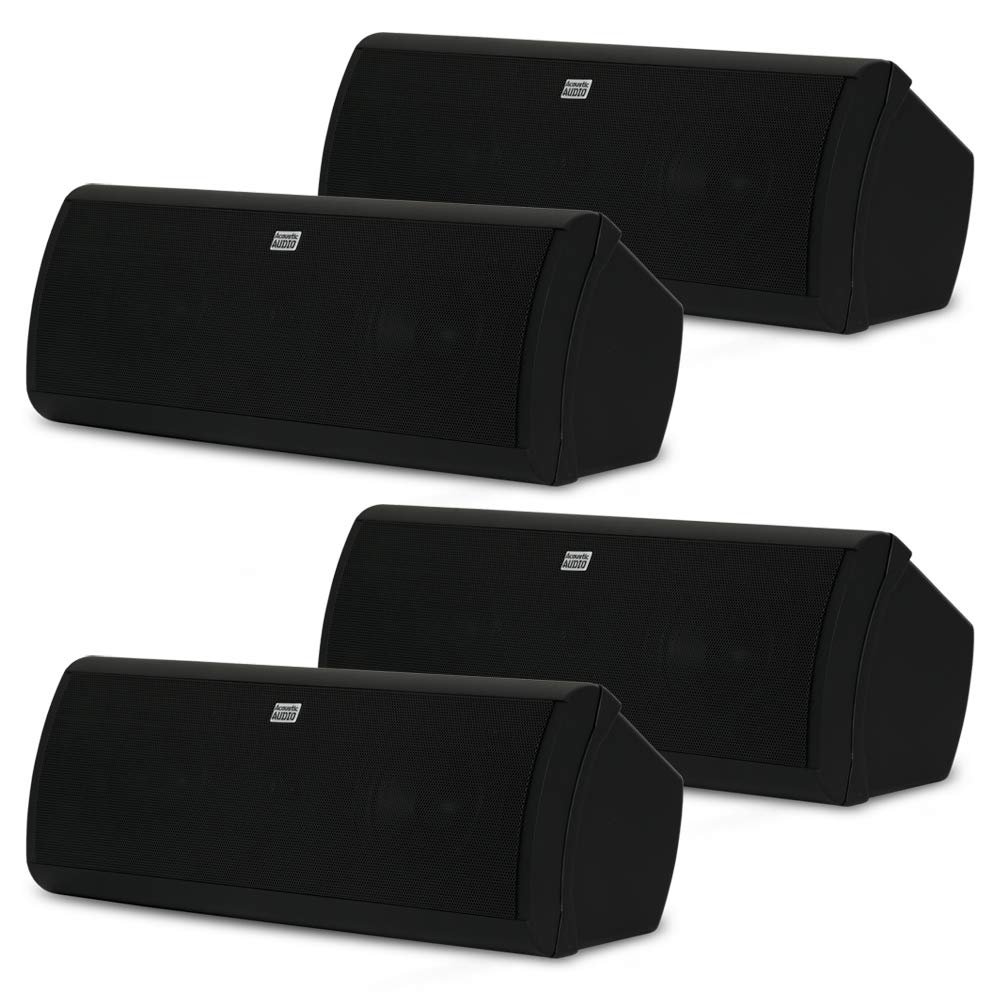Acoustic Audio AA40CB Indoor 3 Way Speakers 2000 Watts Black Bookshelf 2 Pair Pack AA40CB-2PR