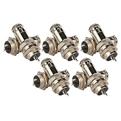 10PCS GX16-2 2pins Aviation Plug Metal Connector Rated Current 5A