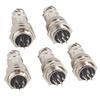 5pcs 16mm GX16-6 Aviation Plug 6-Pin Metal Male Female Panel Connector 250V 5A view 1