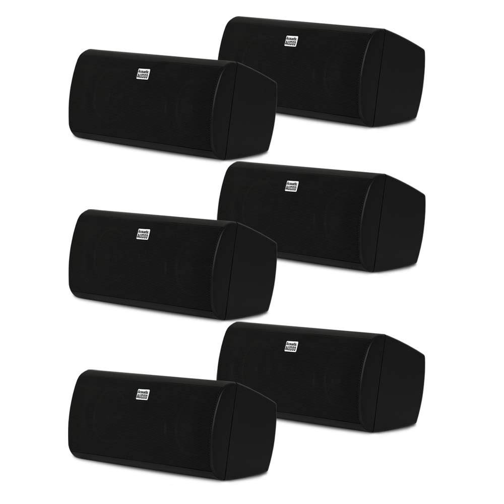 Acoustic Audio AA35CB Indoor 3 Way Speakers 2400 Watts Black Bookshelf 3 Pair Pack AA35CB-3PR