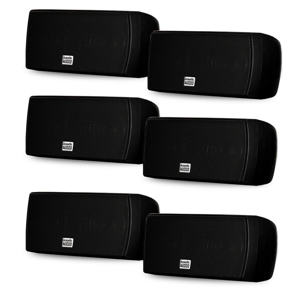 Acoustic Audio AA32CB Mountable Indoor Speakers 1800 Watts Black Bookshelf 3 Pair Pack AA32CB-3PR