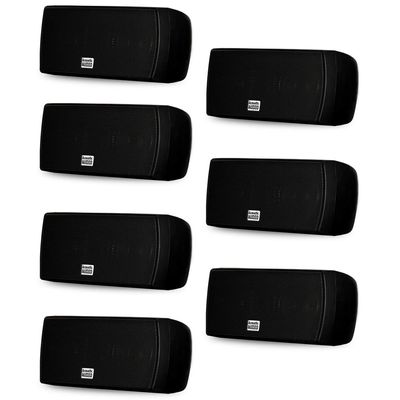 Acoustic Audio AA32CB Mountable Indoor Speakers 2100 Watts Black Bookshelf 7 Speaker Set AA32CB-7S