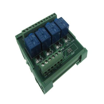 4 Channel 24VDC Relay Board PLC DIN Rail Mounting PNP - Common Cathode