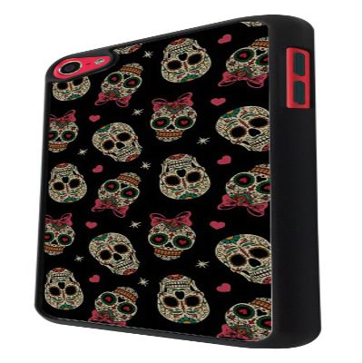 1198 - Male&FemaL Collage Sugar Skulls Design For Apple ipod Touch 6 Fashion Trend CASE Back COVER Plastic&Thin Metal - Black