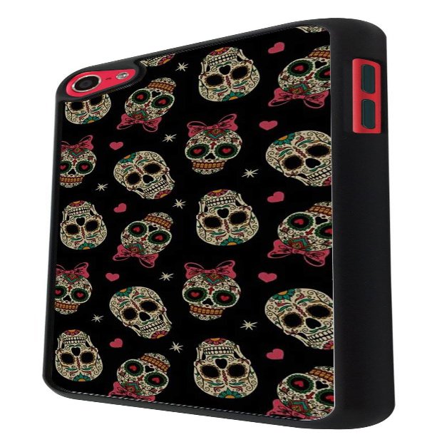 1198 - Male&FemaL Collage Sugar Skulls Design For Apple ipod Touch 6 Fashion Trend CASE Back COVER Plastic&Thin Metal - Black