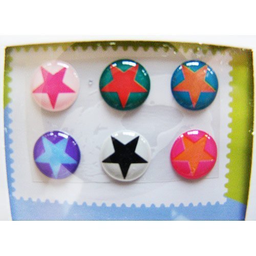 Home Button Sticker for iphone/ipad/itouch, Star, 6 Stickers by Vigorgift