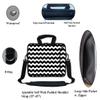 12 Inch Water Resistant Neoprene Laptop Bag with Reinforced Zipper, Strap, Pockets, Fits 11.6" to 12.3" Laptops - Black Chevron Pattern view 2