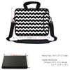 12 Inch Water Resistant Neoprene Laptop Bag with Reinforced Zipper, Strap, Pockets, Fits 11.6" to 12.3" Laptops - Black Chevron Pattern view 3