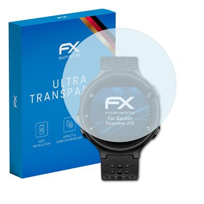 atFoliX Screen Protection Film compatible with Garmin Forerunner 235 Screen Protector, ultra-clear FX Protective Film (3X)