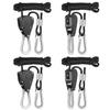 iPower GLROPEX2 2-Pair 1/8 Inch 8-Feet Long Heavy Duty Adjustable Rope Clip Hanger (150lbs Weight Capacity) Reinforced Metal, 2 Pairs, Black view 1