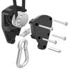iPower GLROPEX2 2-Pair 1/8 Inch 8-Feet Long Heavy Duty Adjustable Rope Clip Hanger (150lbs Weight Capacity) Reinforced Metal, 2 Pairs, Black view 3