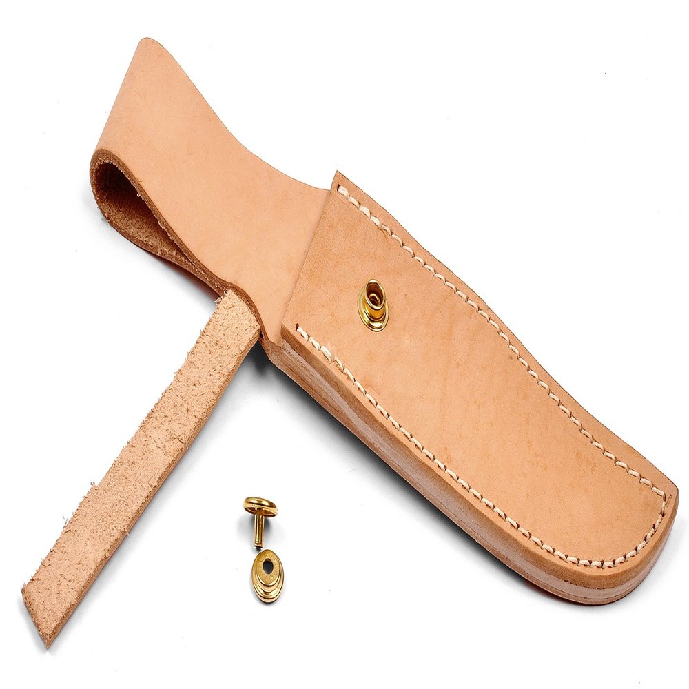 Natural Leather Knife Sheath with Brass Clasp SHE9