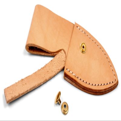 Natural Leather Knife Sheath with Brass Clasp SHE13