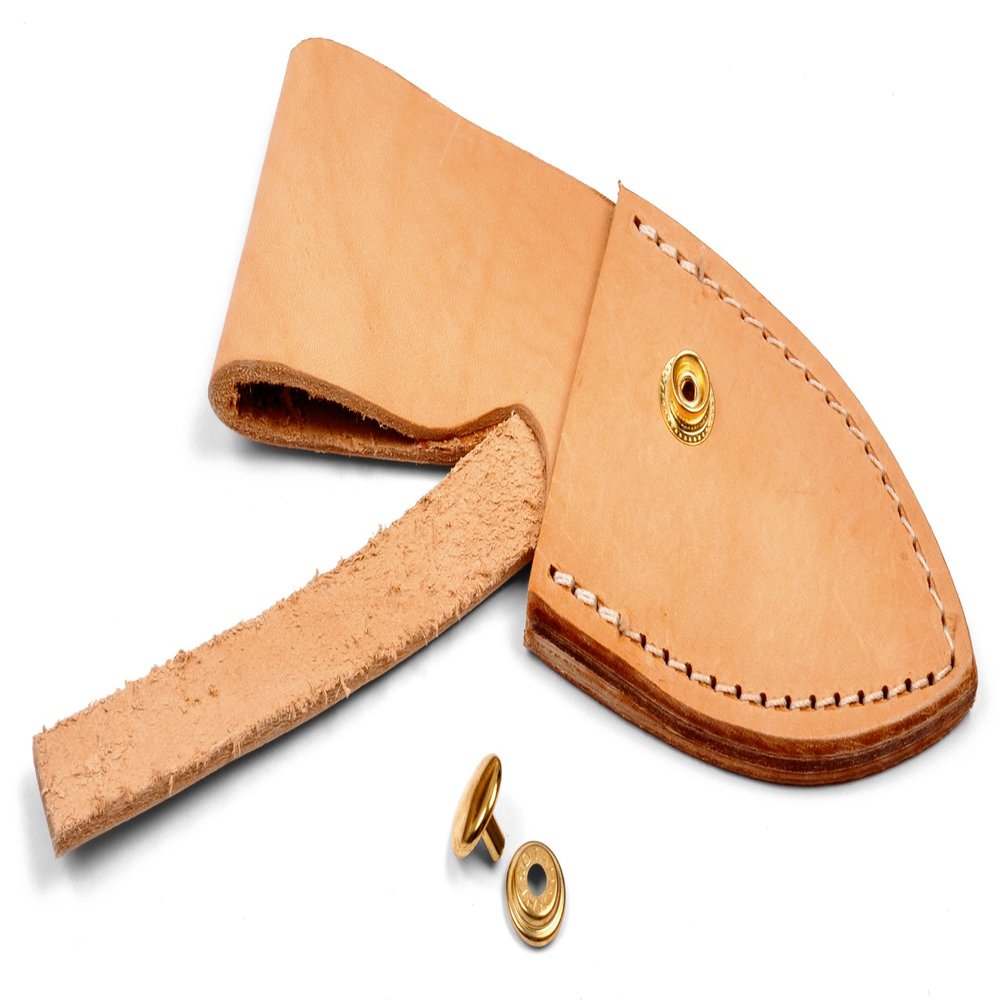 Natural Leather Knife Sheath with Brass Clasp SHE13
