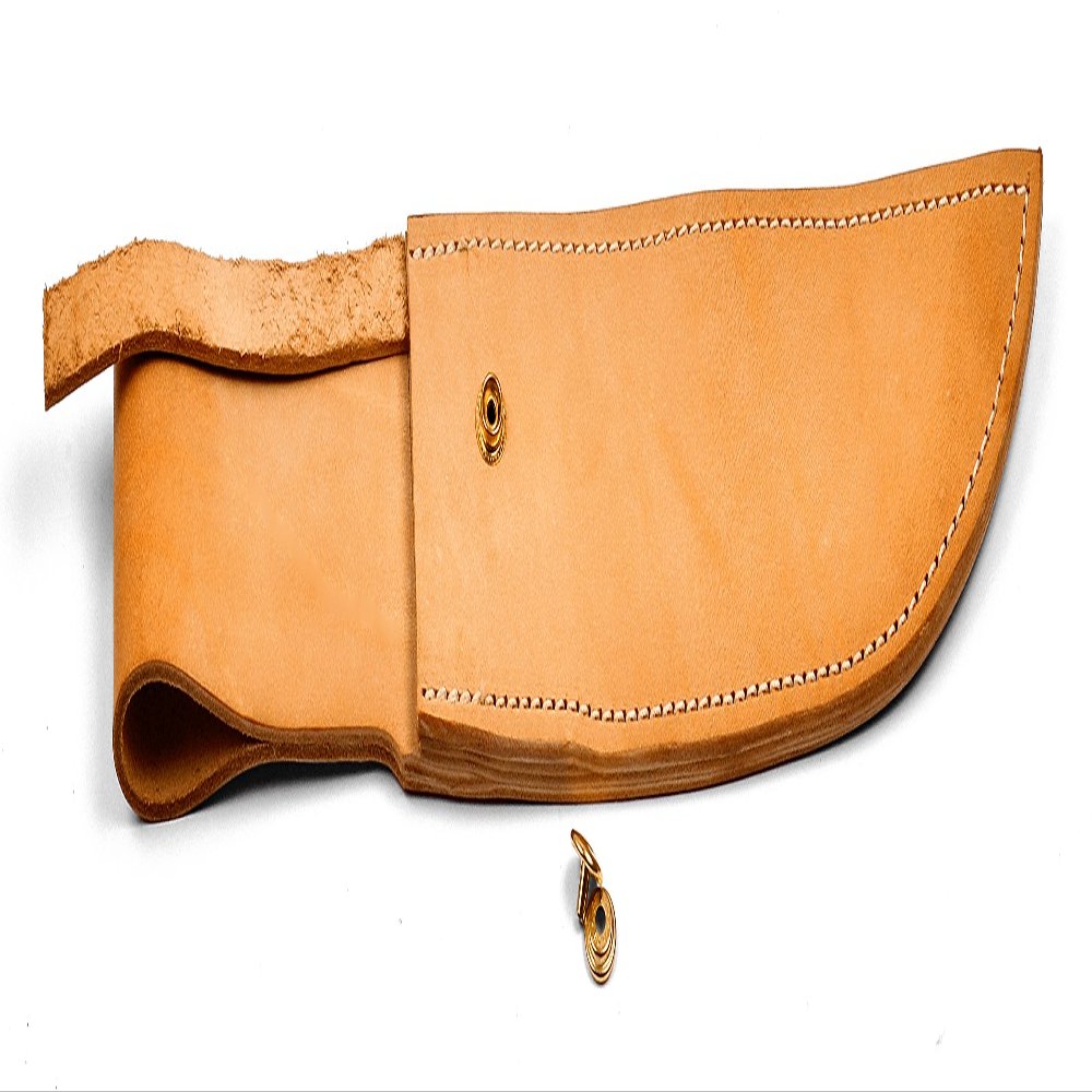 Natural Leather Knife Sheath with Brass Clasp SHE14