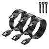 Cable Matters 3-Pack Straight SATA Cable - 24 Inch, SATA III 6Gbps Data Cable for SSD, HDD, CD/DVD Drives, Hard Drive, Optical Drive, Gaming PC, Desktop, Motherboard, Black view 1