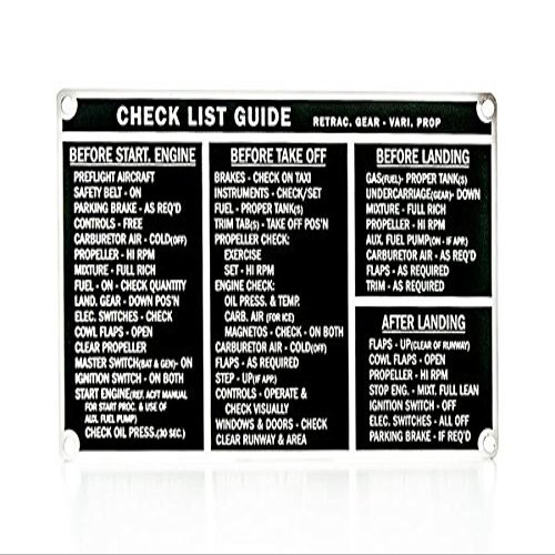 Checklist for Many Retractable Gear, Variable Prop Aircraft