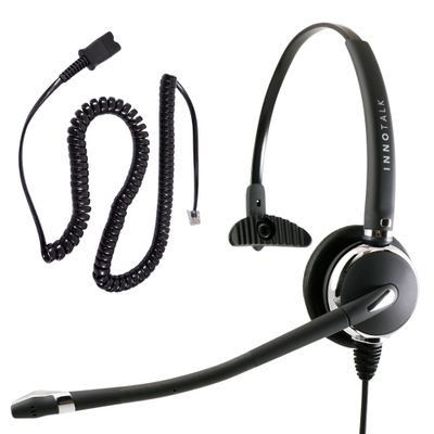 INNOTALK - Cisco Phone Headset, Pro Mono Wired Headset with Microphone & Quick Disconnect Headset Adapter for Most Cisco Phones, Customer Service Wired Headphones, Cost Effective Corded Headset