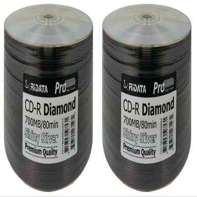 TWO RIDATA PRO CD-R 52X 700MB/80MIN 50 Pack DIAMOND SILVER SHINNY PREMIUM QUALITY 100 DISCS