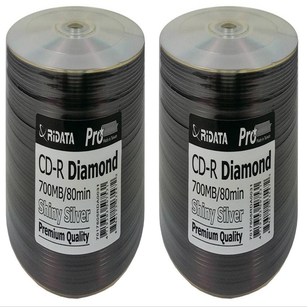TWO RIDATA PRO CD-R 52X 700MB/80MIN 50 Pack DIAMOND SILVER SHINNY PREMIUM QUALITY 100 DISCS