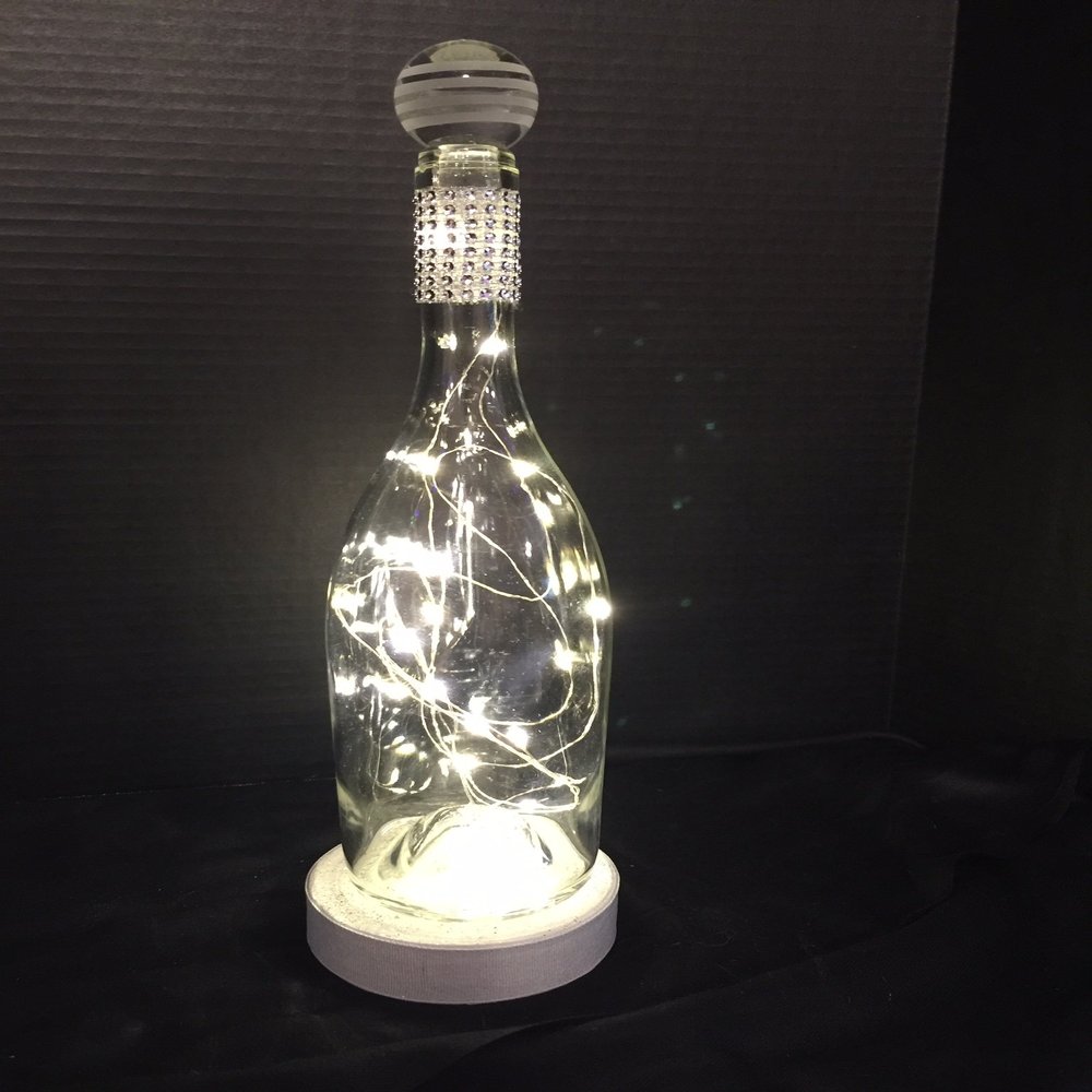 Dki Clear Bottle w/Crystal Topper