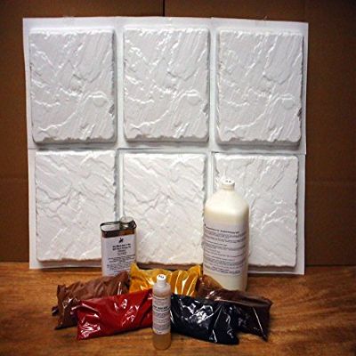 DIY Castle Stone Paver Craft Project Kit #CS-1212-12K - Includes 12-12x12x1.5 inch Cobblestone Molds and Supplies to Make 100s of Paver or Tiles for Pennies.